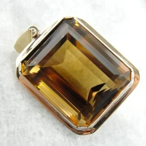 Bold Statement Smoky Quartz Pendant Zonnegeel Gold