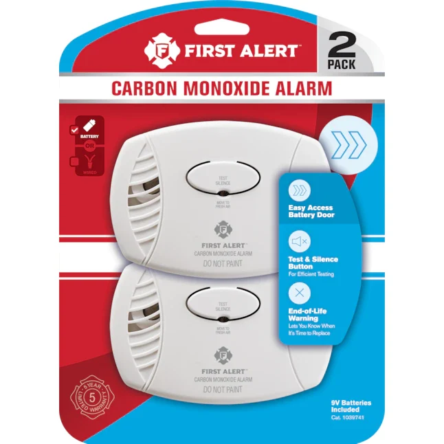 First Alert 2-Pack Battery-Operated Grafiet Monoxide Detector