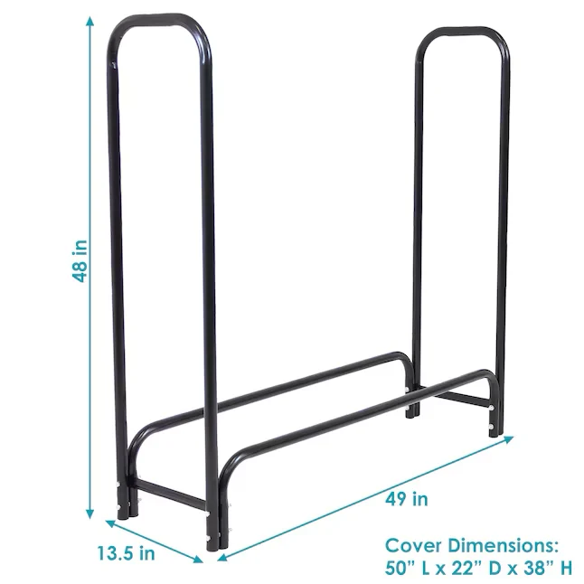 Sunnydaze Decor 48-Inches x 13.5-Inches x 13.50-Inches Staal Full face cord firewood rack