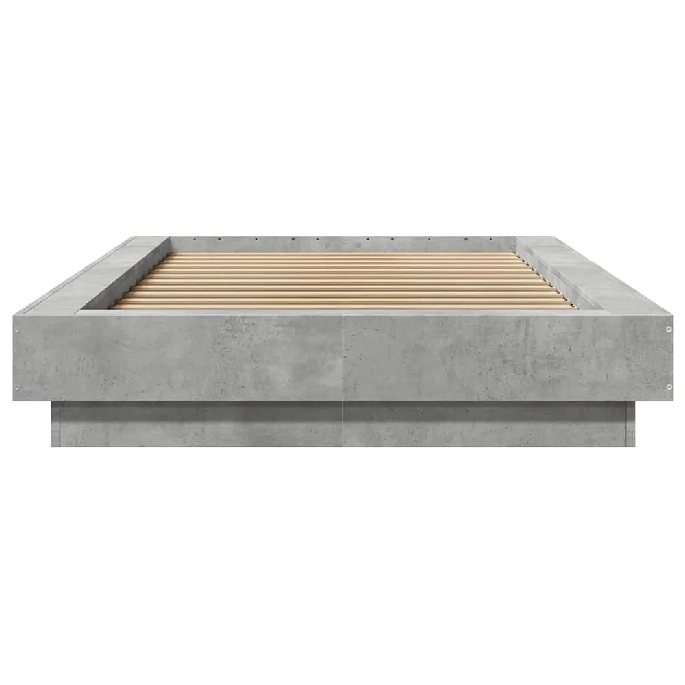 Bedframe bewerkt hout betongrijs 100x200 cm