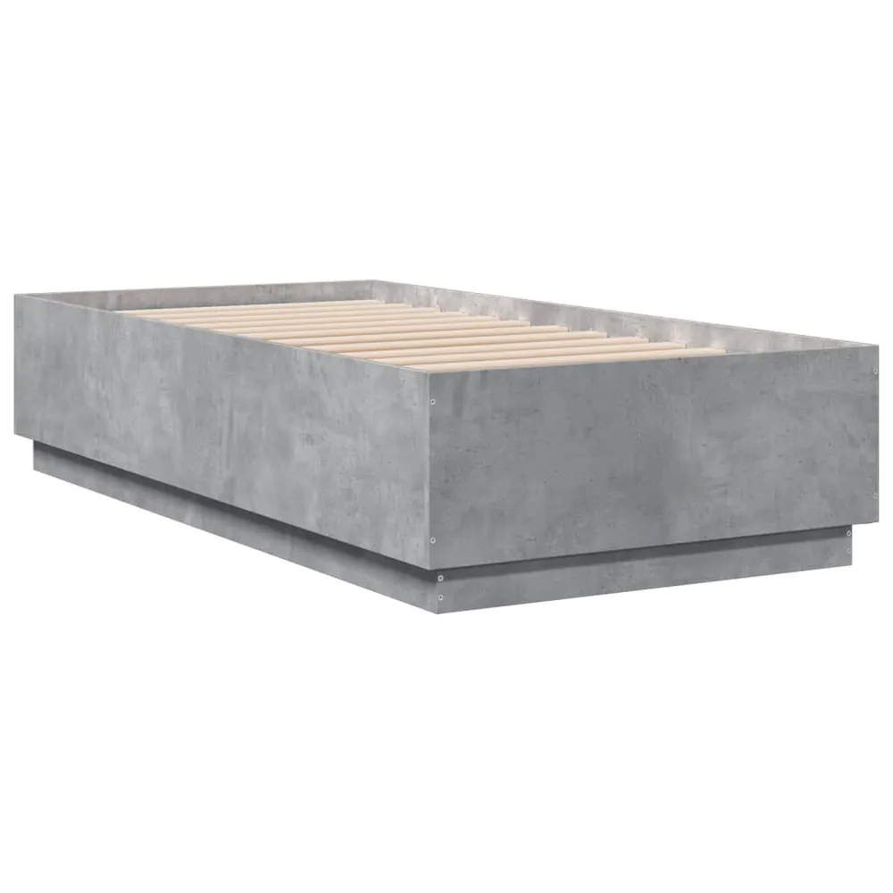 Bedframe bewerkt hout betongrijs 90x190 cm