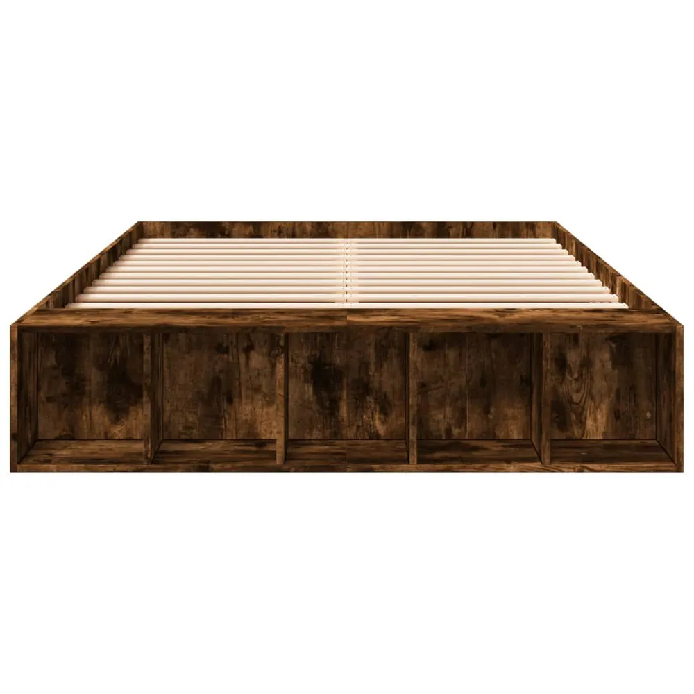 Bedframe bewerkt hout gerookt eikenkleurig 140x190 cm