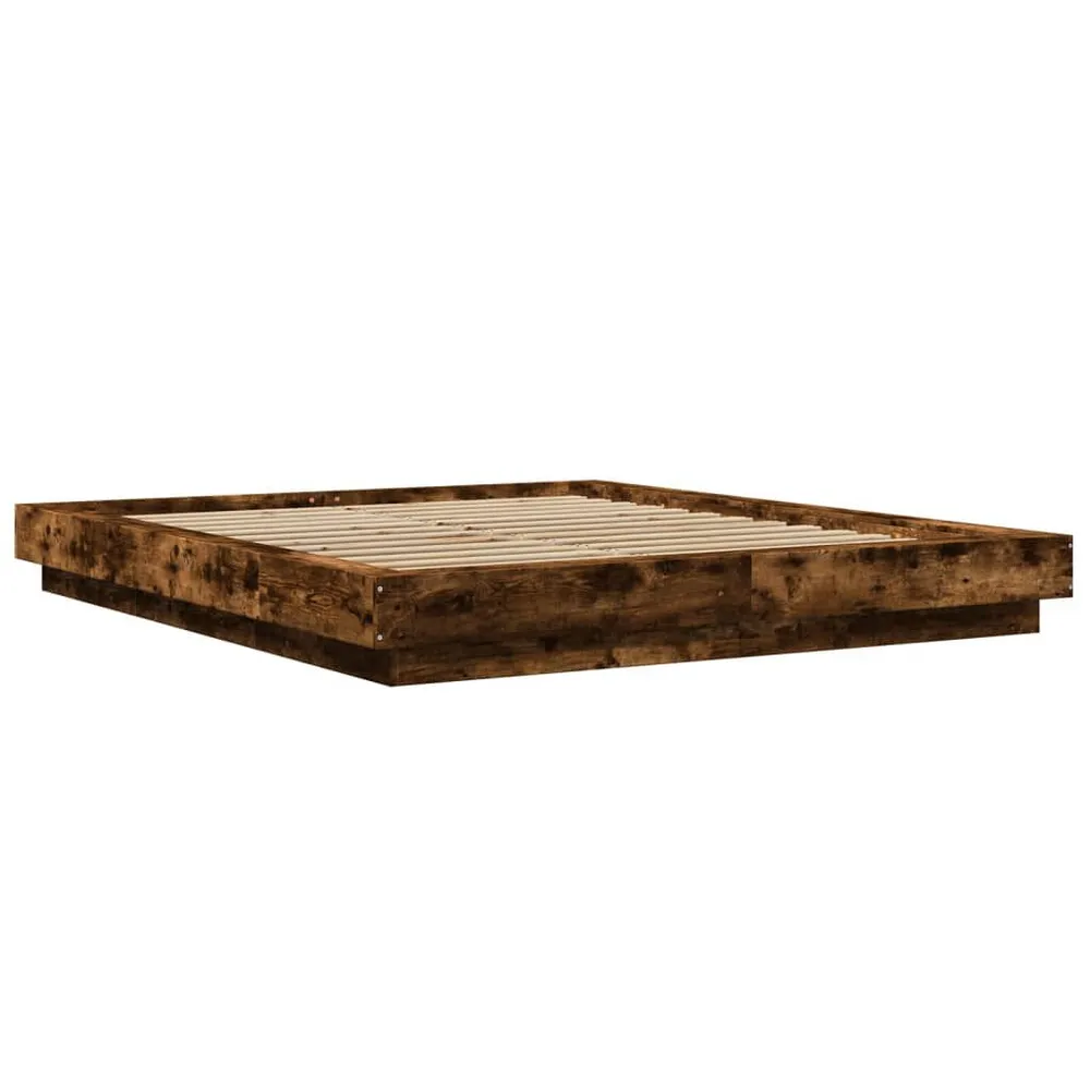 Bedframe bewerkt hout gerookt eikenkleurig 150x200 cm
