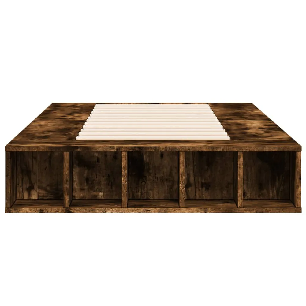 Bedframe bewerkt hout gerookt eikenkleurig 90x190 cm
