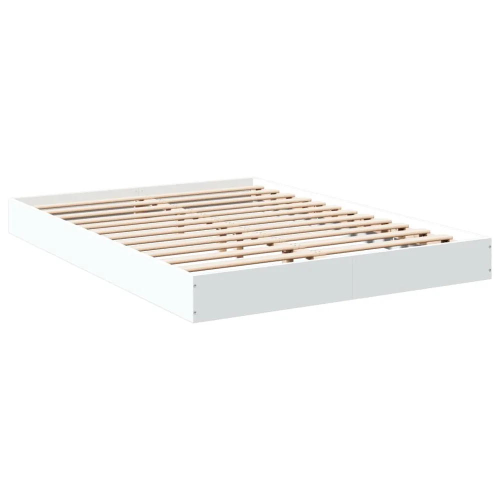 Bedframe bewerkt hout wit 120x190 cm