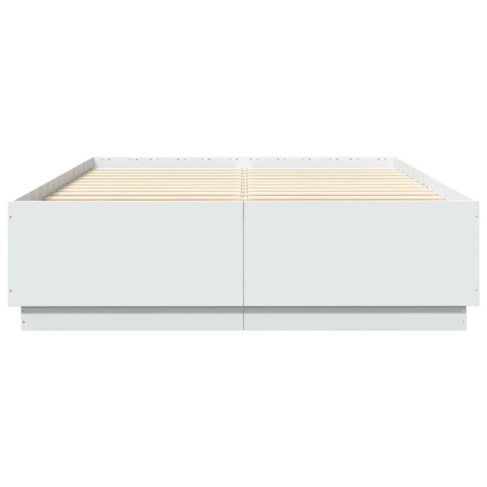 Bedframe bewerkt hout wit 150x200 cm