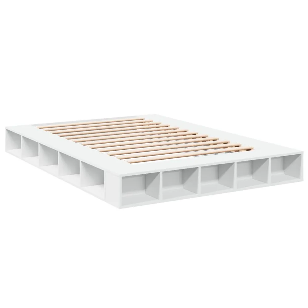 Bedframe bewerkt hout wit 150x200 cm