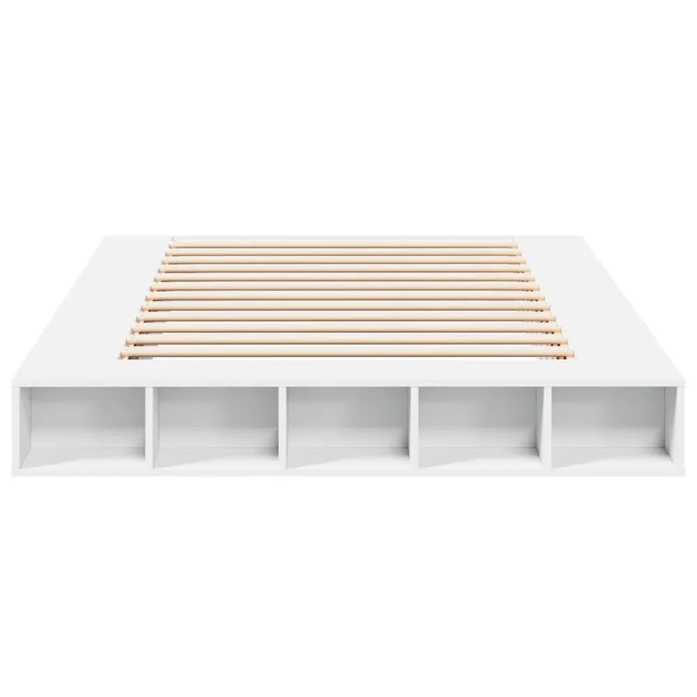 Bedframe bewerkt hout wit 150x200 cm