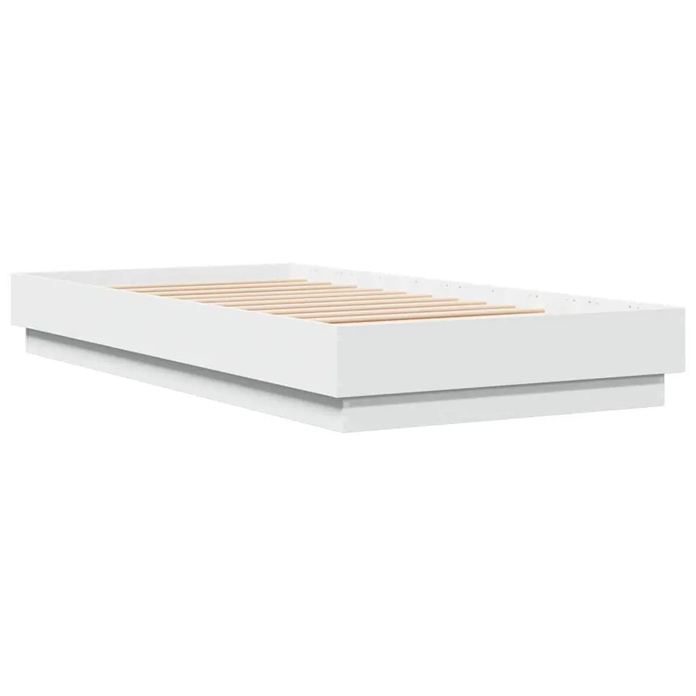 Bedframe bewerkt hout wit 90x190 cm