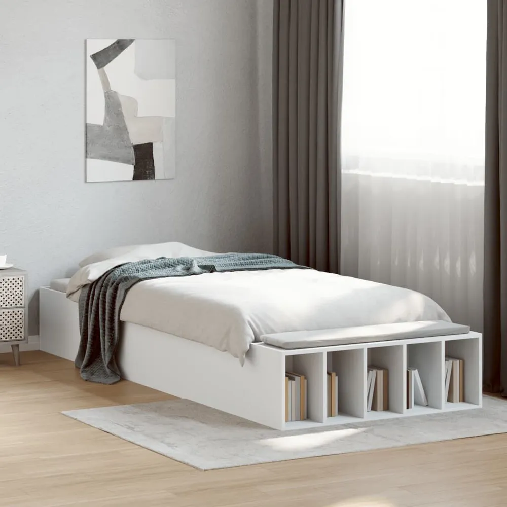 Bedframe bewerkt hout wit 90x200 cm