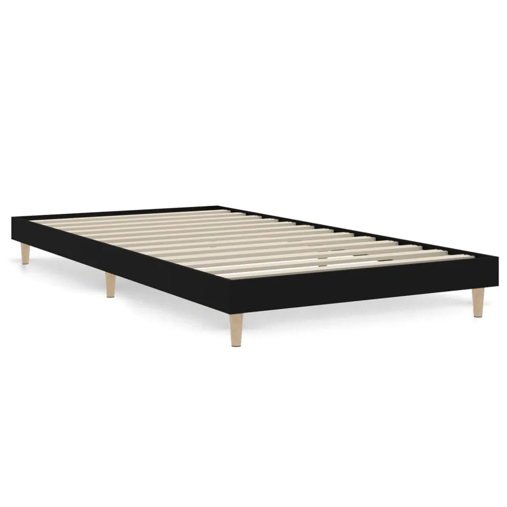 Bedframe bewerkt hout zwart 90x200 cm