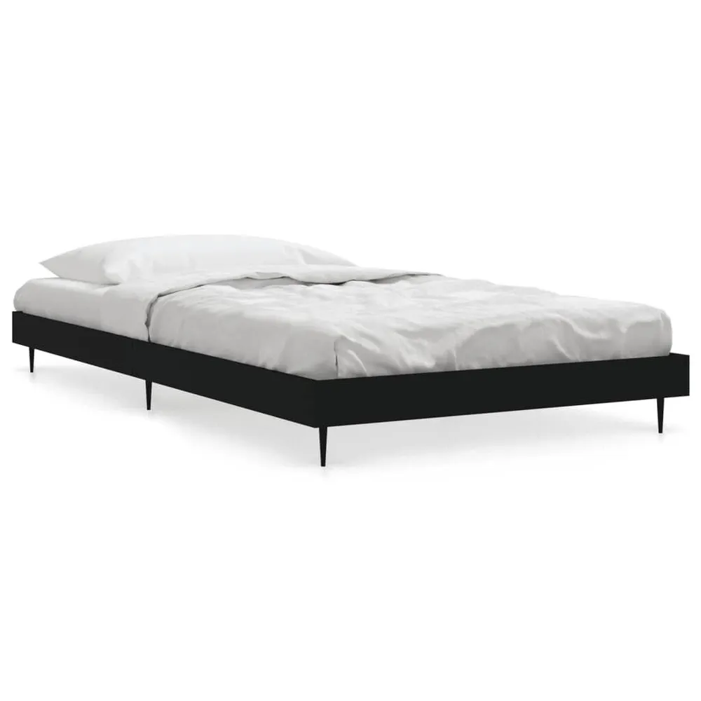 Bedframe bewerkt hout zwart 90x200 cm