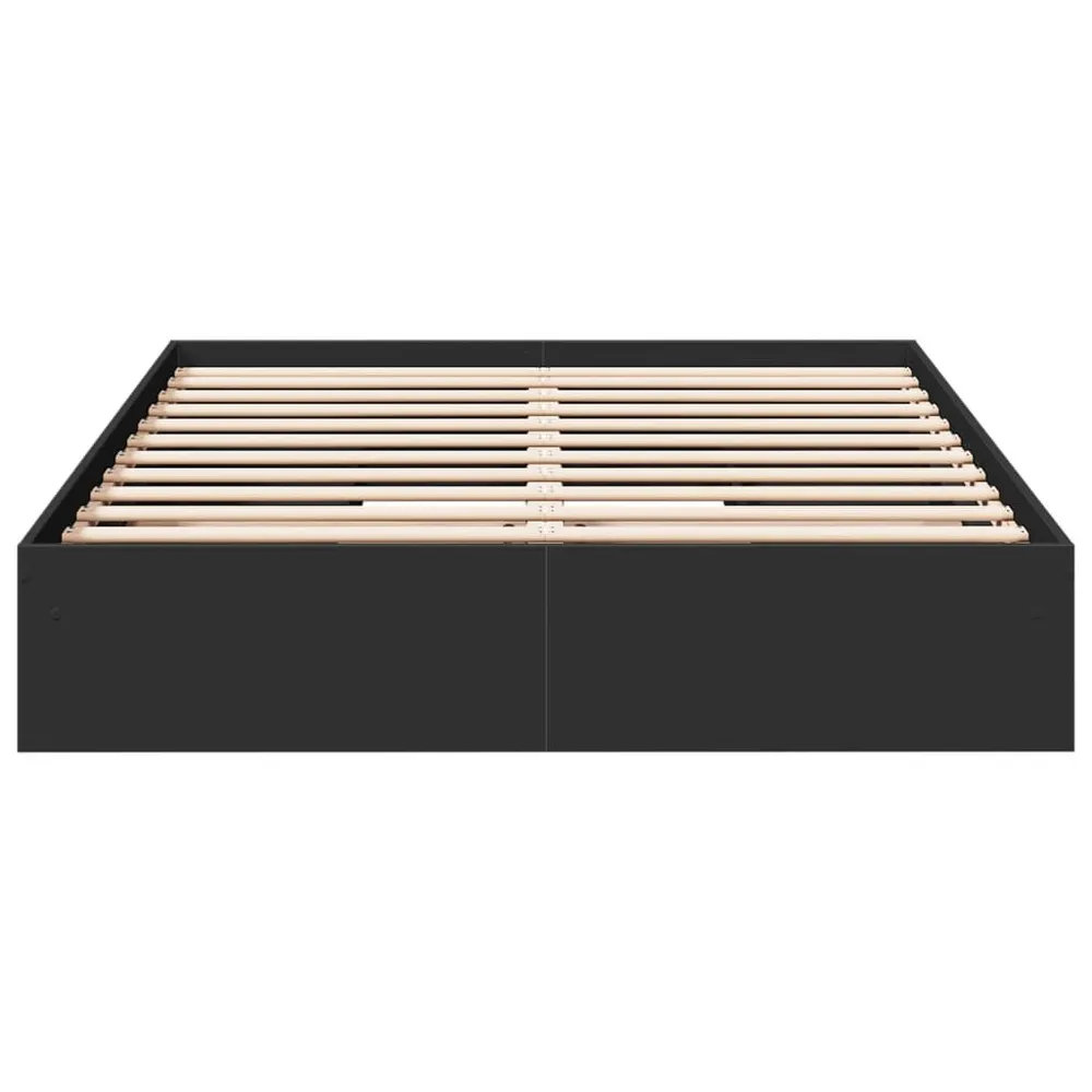 Bedframe met lades bewerkt hout zwart 160x200 cm
