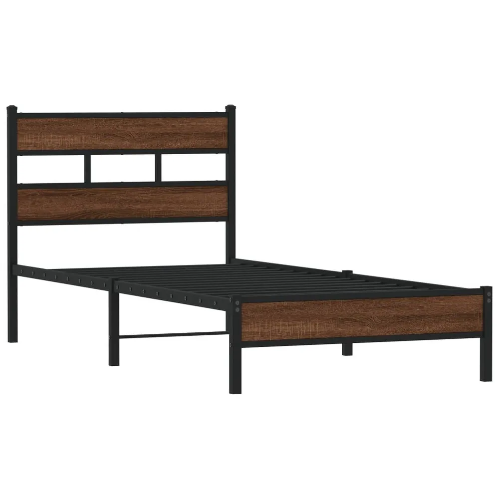 Bedframe zonder matras bewerkt hout bruin eikenkleur 80x200 cm