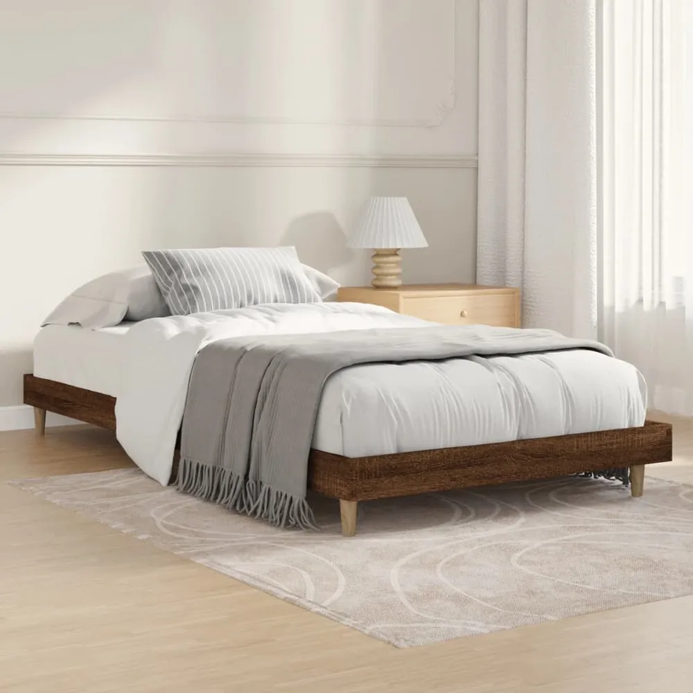 Bedframe zonder matras bewerkt hout bruin eikenkleur 90x200 cm