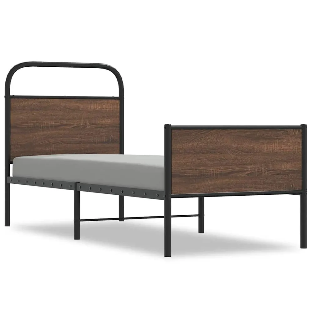 Bedframe zonder matras bewerkt hout bruin eikenkleur 80x200 cm