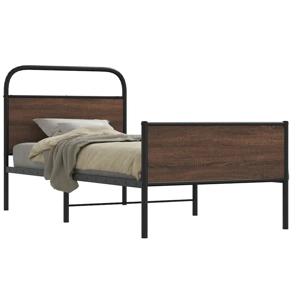 Bedframe zonder matras bewerkt hout bruin eikenkleur 100x190 cm