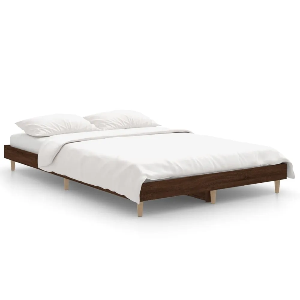 Bedframe zonder matras bewerkt hout bruin eikenkleur 120x190 cm