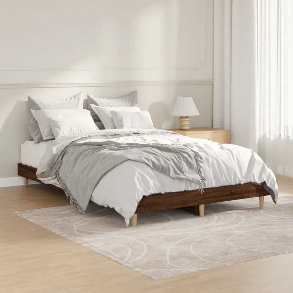 Bedframe zonder matras bewerkt hout bruin eikenkleur 120x190 cm
