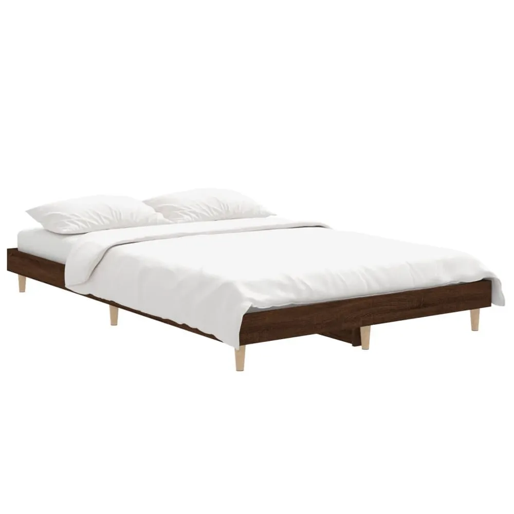 Bedframe zonder matras bewerkt hout bruin eikenkleur 120x190 cm