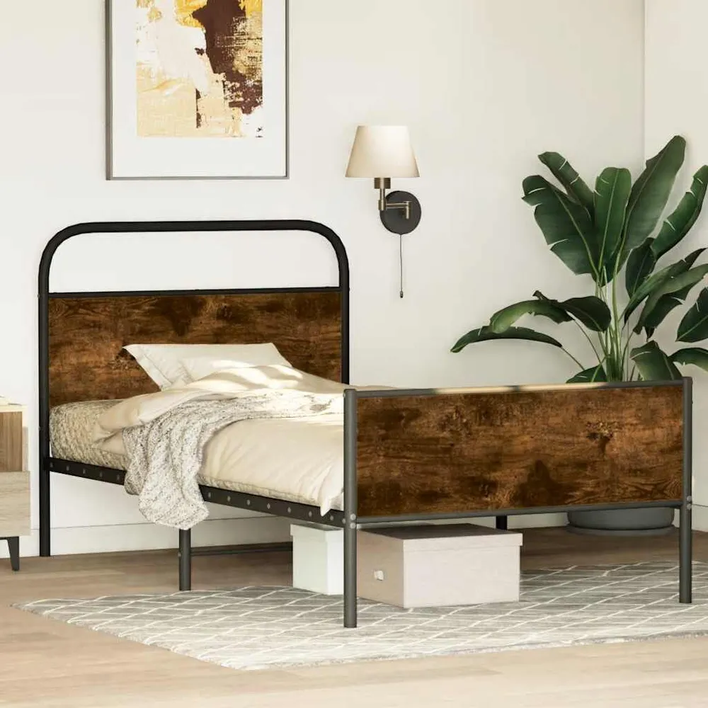 Bedframe zonder matras bewerkt hout sonoma eikenkleur 100x190cm