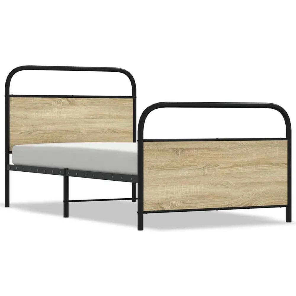 Bedframe zonder matras bewerkt hout sonoma eikenkleur 107x203cm