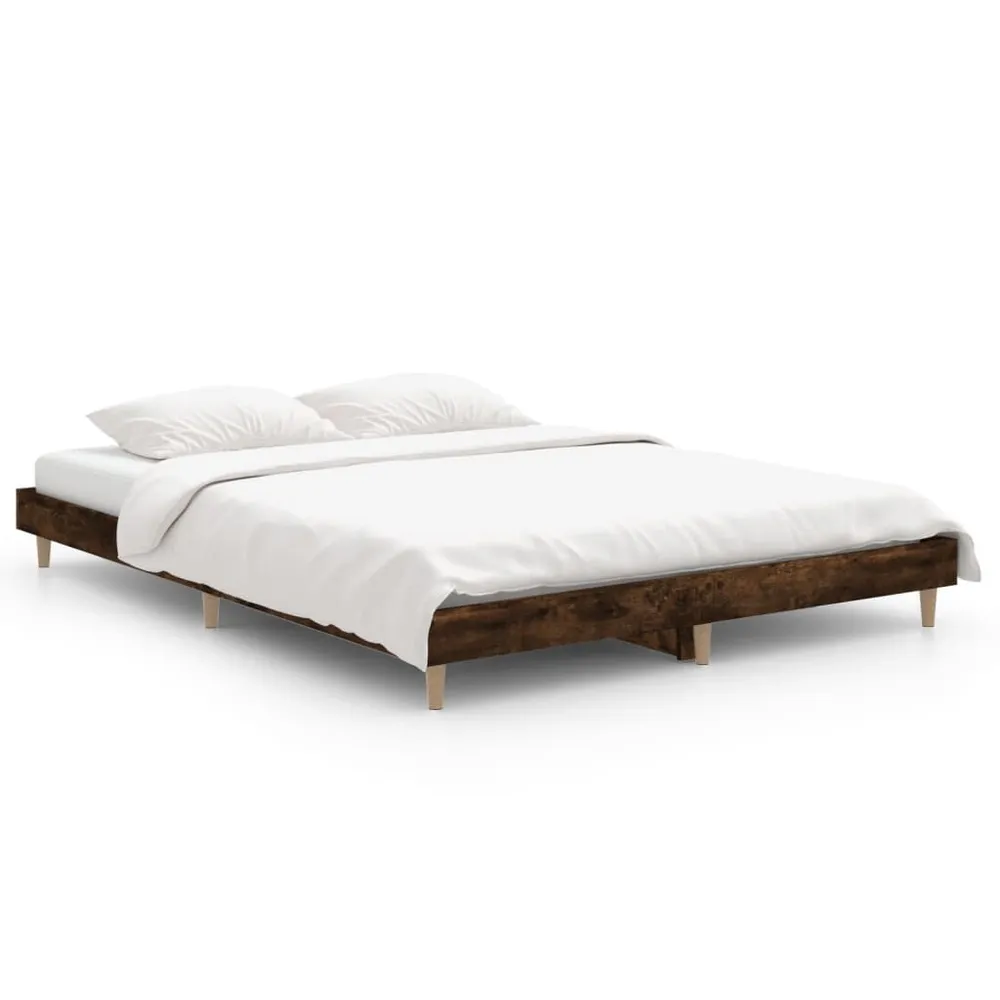 Bedframe zonder matras hout gerookt eikenkleurig 140x190 cm