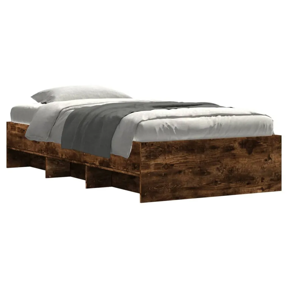 Bedframe zonder matras hout gerookt eikenkleurig 75x190 cm