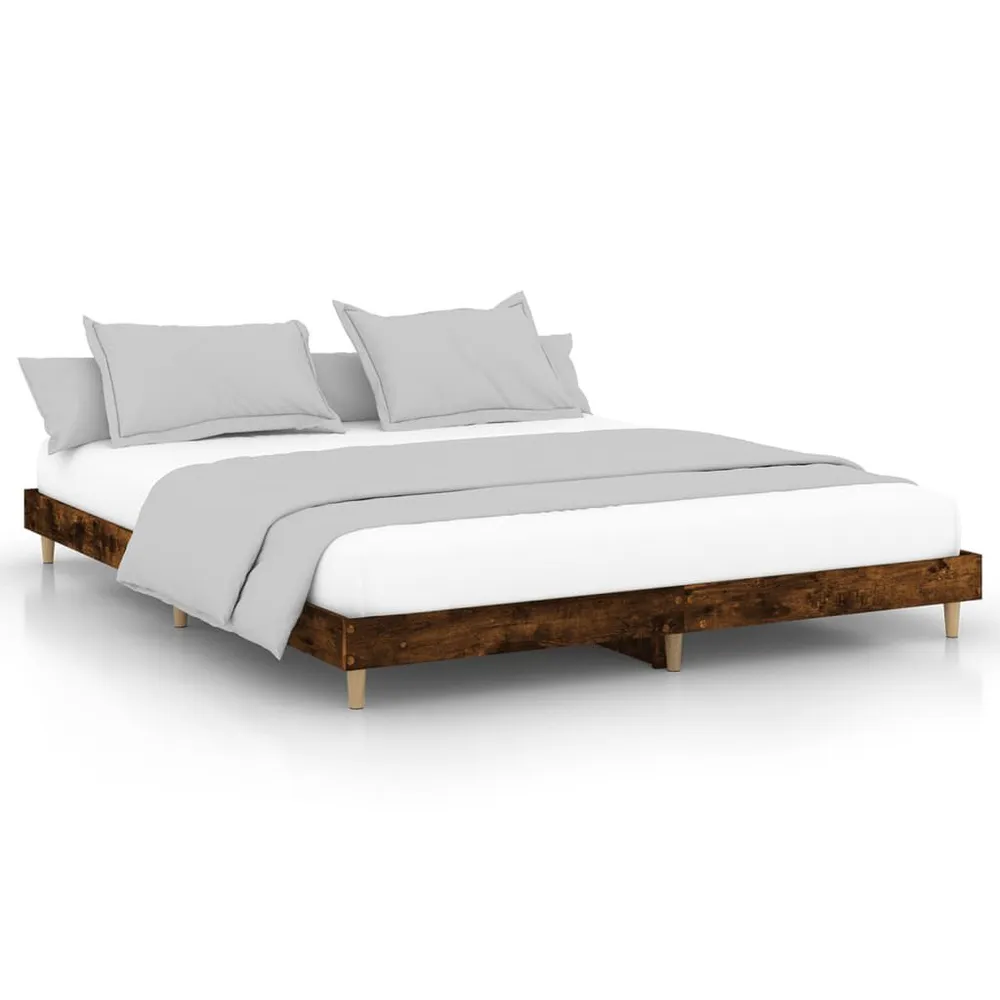 Bedframe zonder matras hout gerookt eikenkleurig 160x200 cm