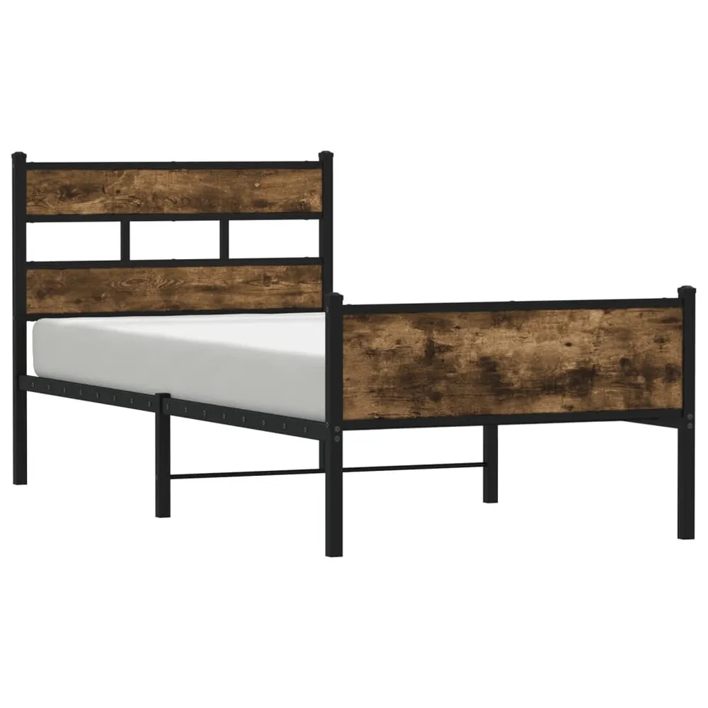 Bedframe zonder matras hout gerookt eikenkleurig 75x190 cm
