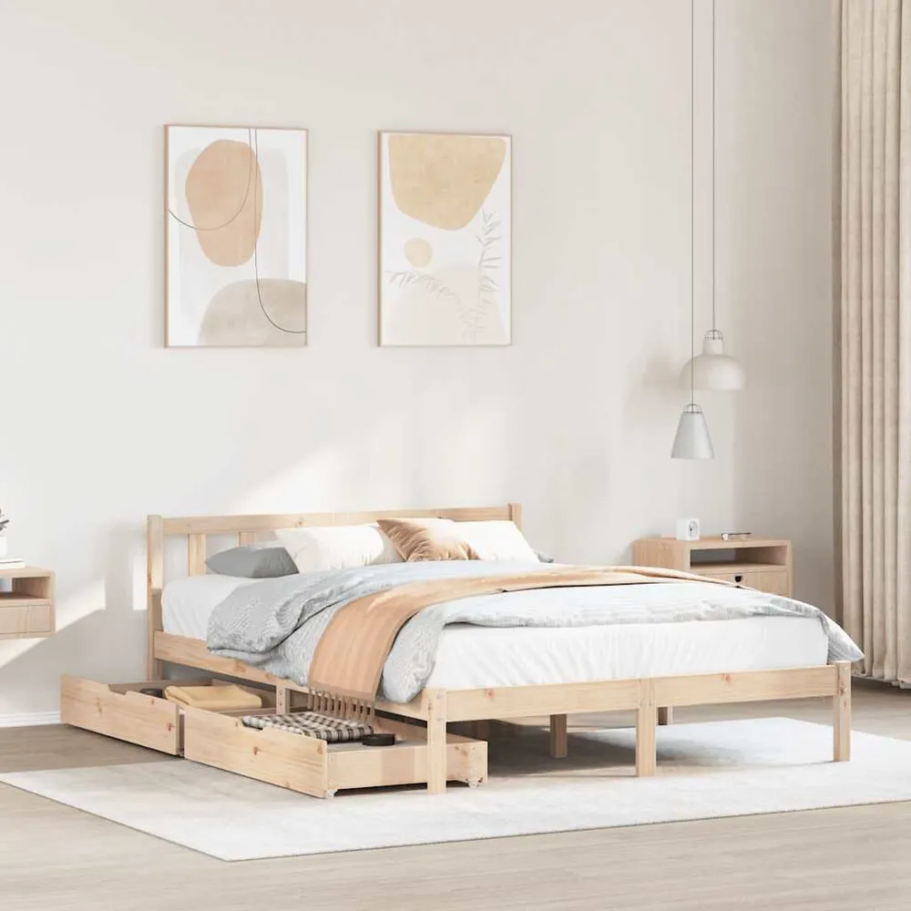 Bedframe zonder matras massief grenenhout 120x190 cm