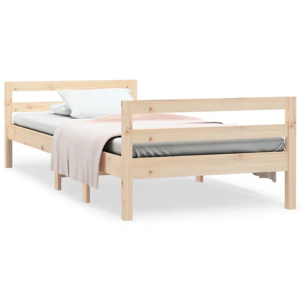 Bedframe zonder matras massief grenenhout 75x190 cm