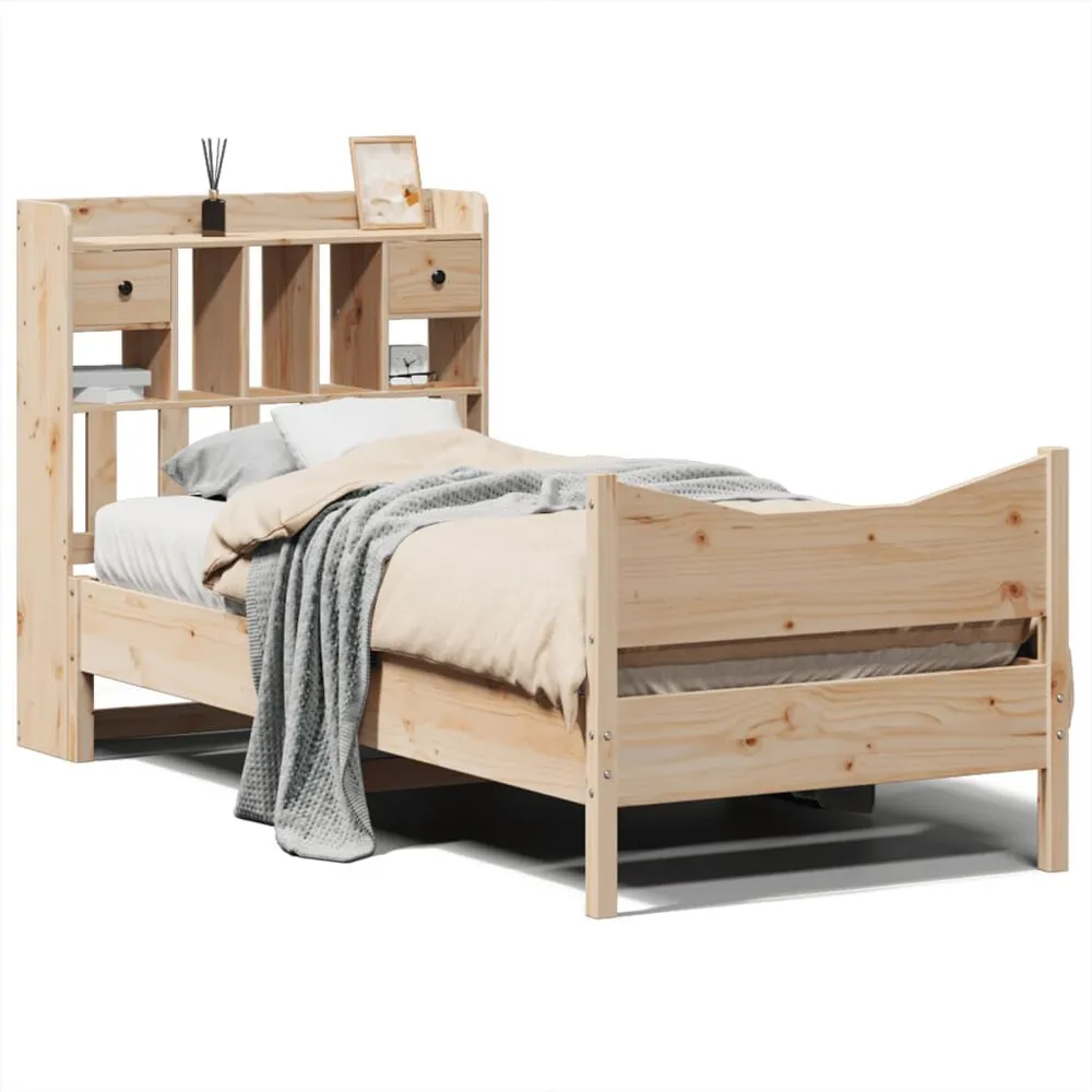 Bedframe zonder matras massief grenenhout 75x190 cm