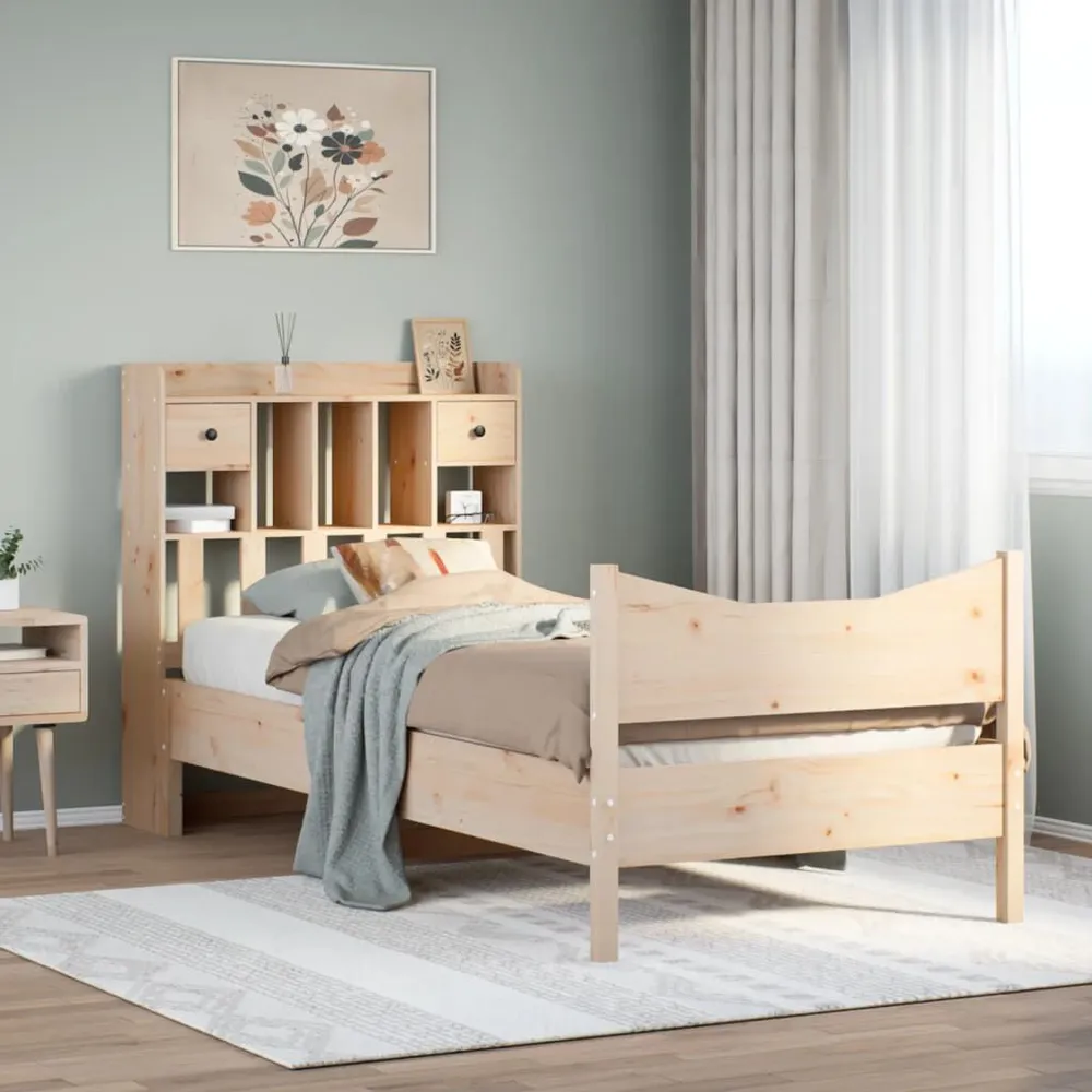 Bedframe zonder matras massief grenenhout 75x190 cm