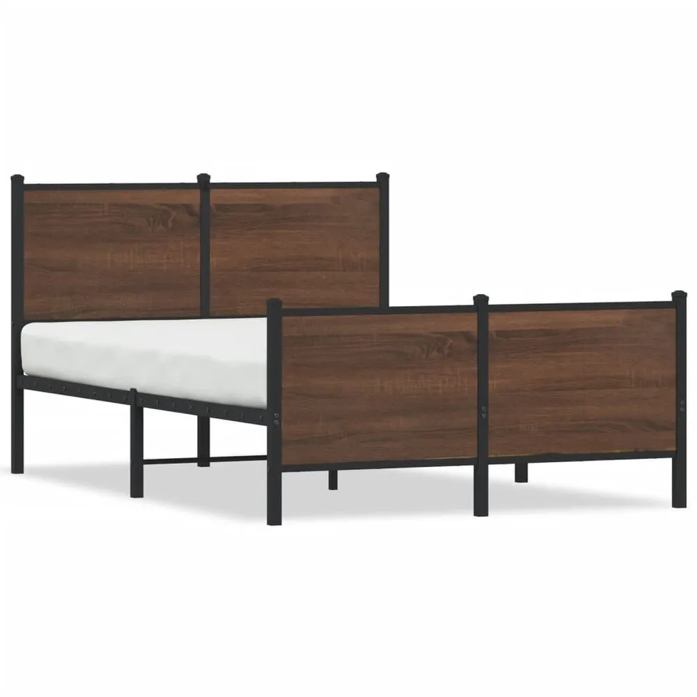 Bedframe zonder matras metaal bruin eikenkleurig 120x190 cm