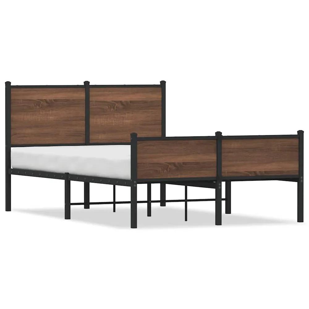 Bedframe zonder matras metaal bruin eikenkleurig 120x190 cm