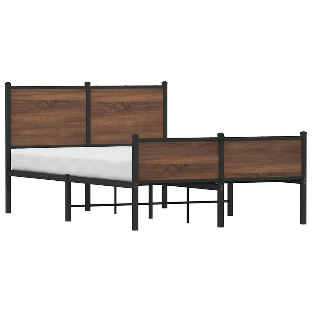 Bedframe zonder matras metaal bruin eikenkleurig 120x190 cm