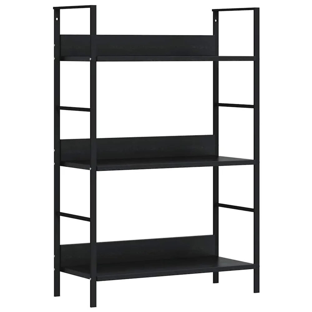 Boekenkast met 3 schappen 60x27,6x90,5 cm bewerkt hout zwart