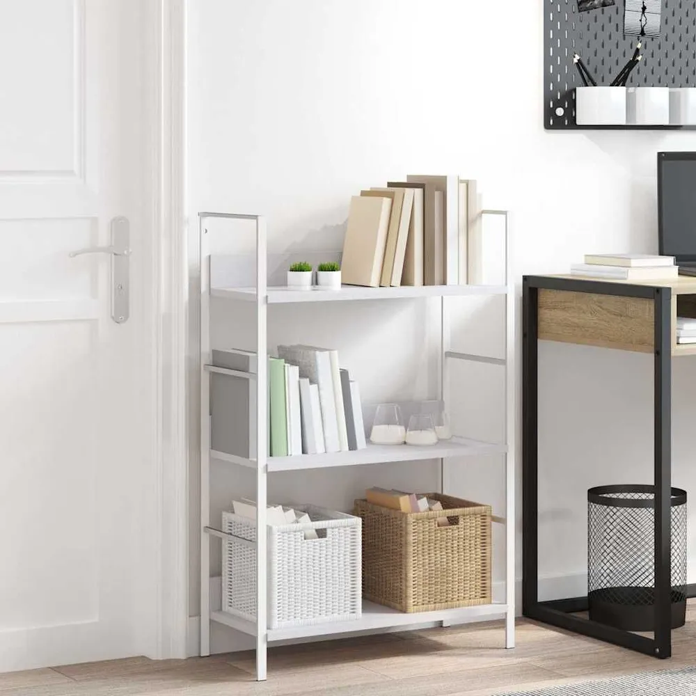 Boekenkast met 3 schappen 60x27,6x90,5 cm bewerkt hout wit