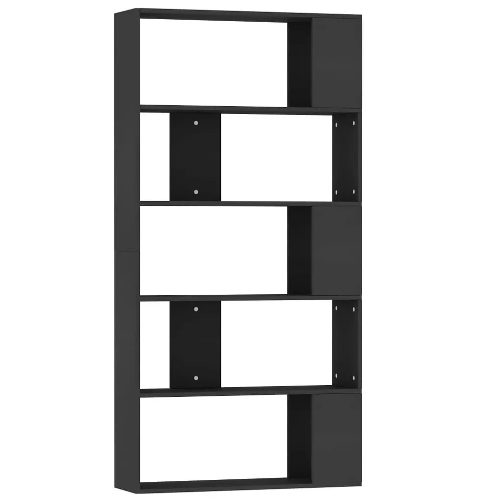 Boekenkast/kamerscherm 80x24x159 cm bewerkt hout zwart