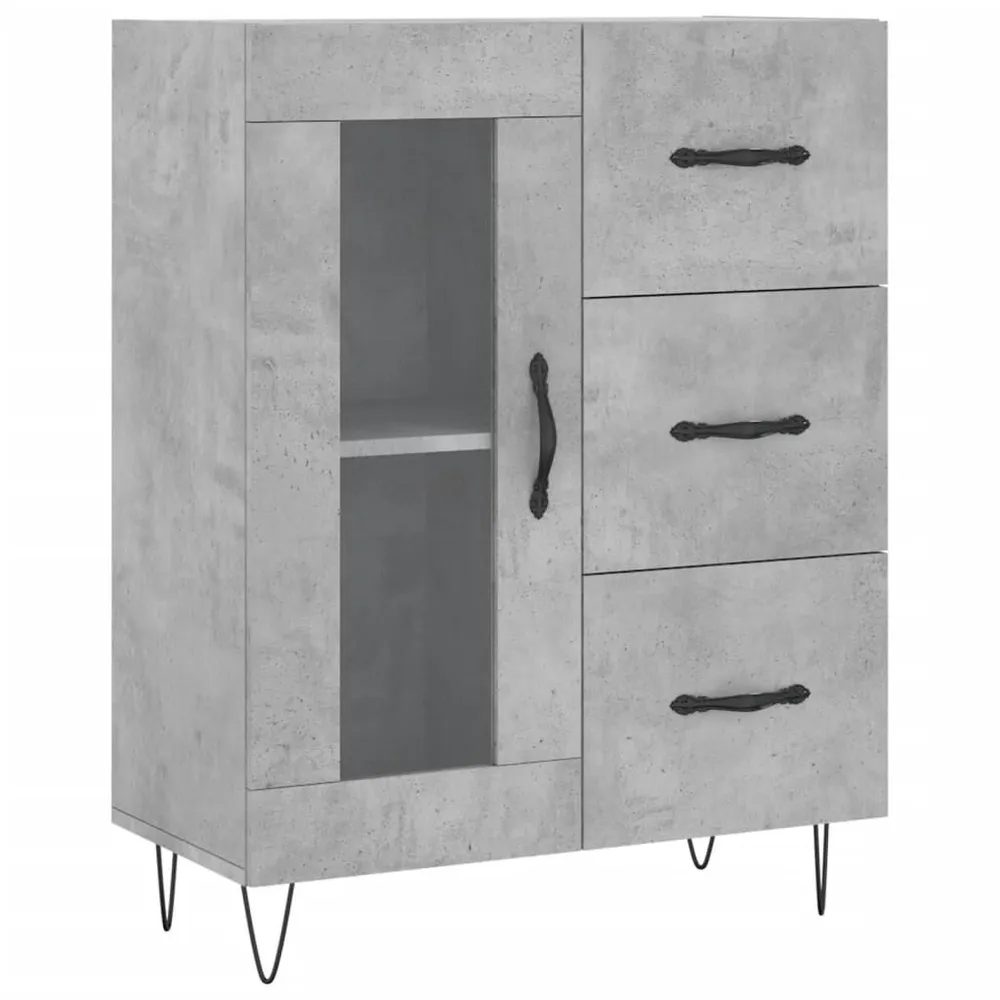 Dressoir 69,5x34x90 cm bewerkt hout betongrijs