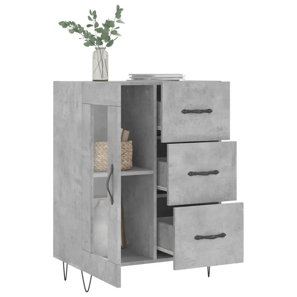 Dressoir 69,5x34x90 cm bewerkt hout betongrijs