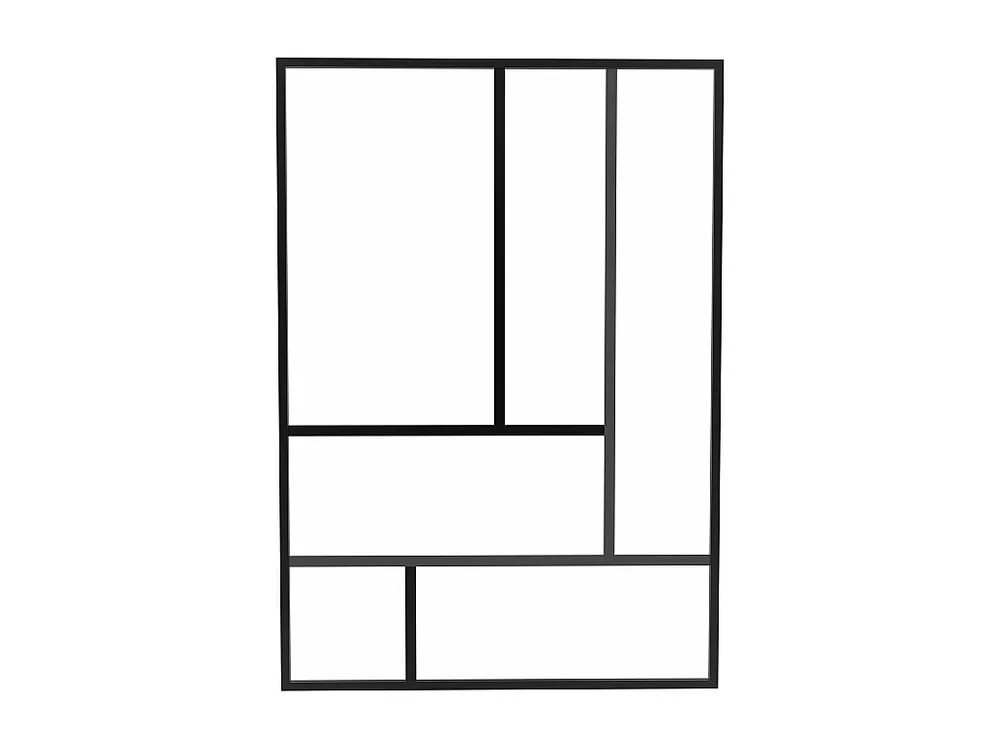 Glazen designbinnenraam van zwart gepoederlakt aluminium – 150 x 105 cm – ARTENA