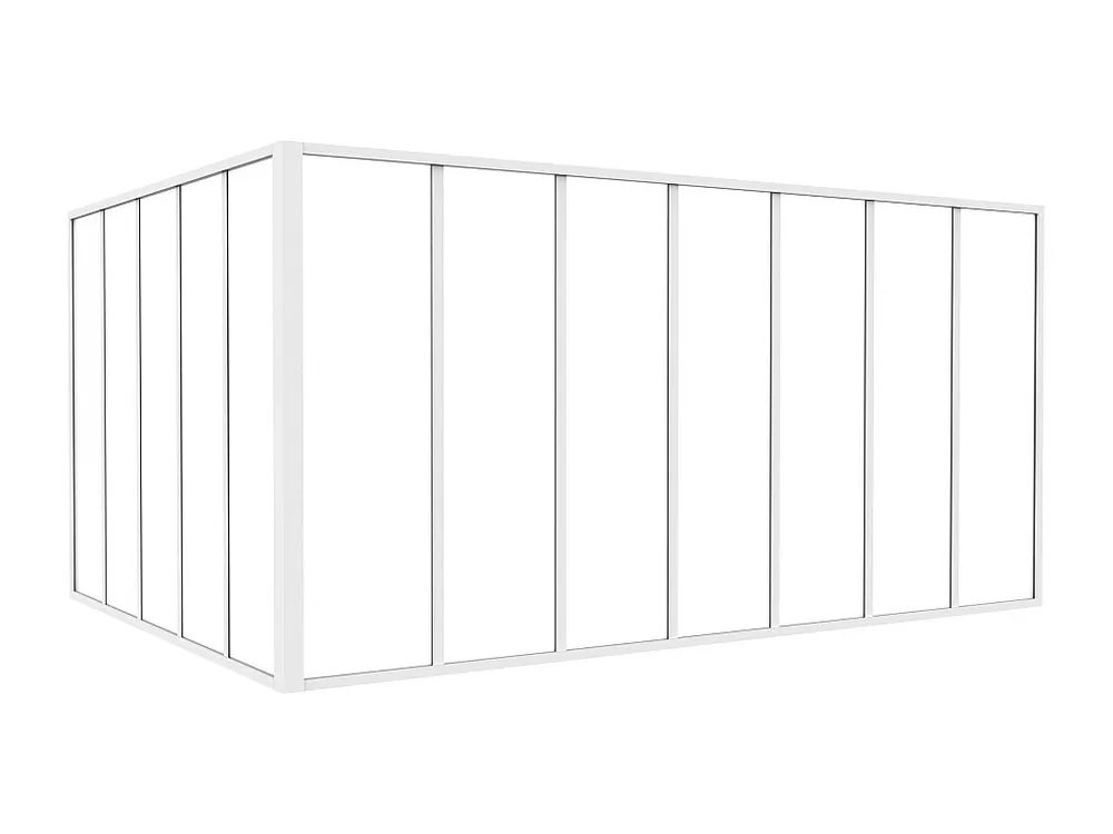 Glazen hoekbinnenraam industriële stijl gepoederlakt aluminium – L210 x L150 x H105 – Wit – BAYVIEW