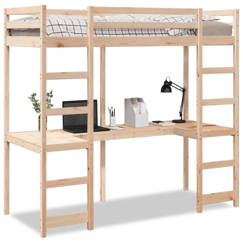 Hoogslaper zonder matras massief grenenhout 90x190 cm