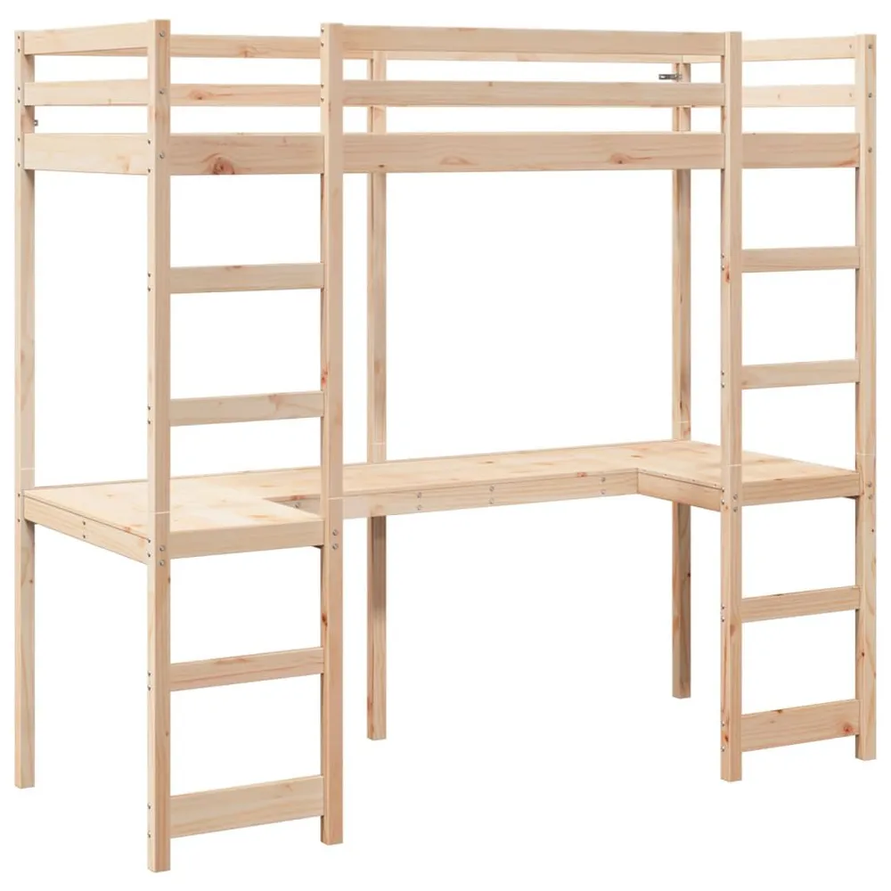 Hoogslaper zonder matras massief grenenhout 90x190 cm