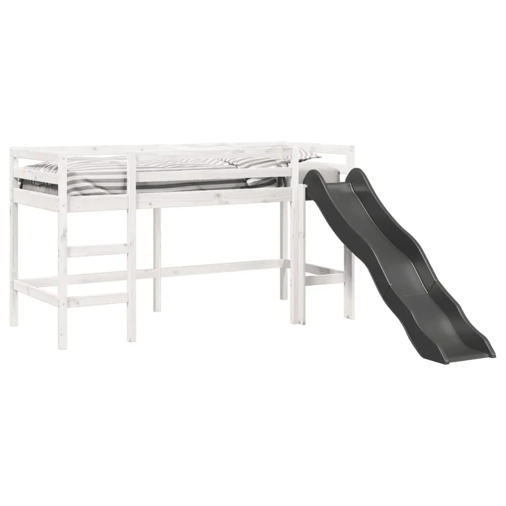 Kinderhoogslaper zonder matras massief grenenhout wit 90x190 cm