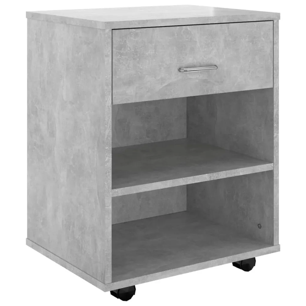 Rolkast 46x36x59 cm bewerkt hout betongrijs
