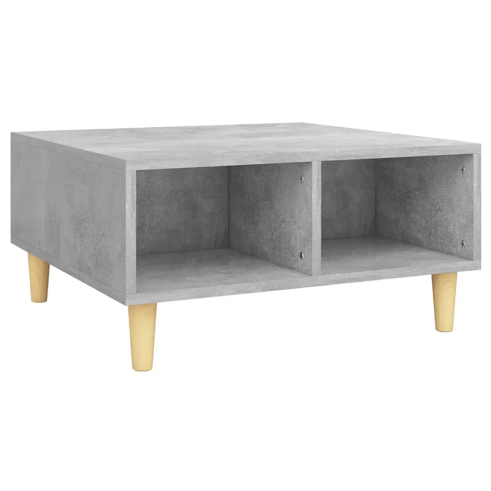 Salontafel 60x60x30 cm bewerkt hout betongrijs