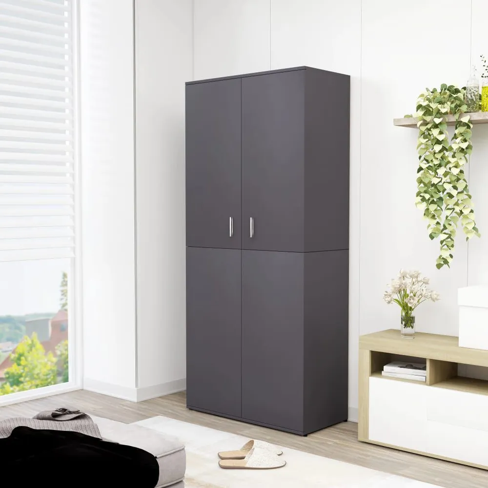 Schoenenkast 80x39x178 cm bewerkt hout grijs